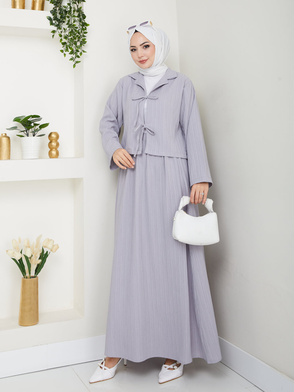 İki bağlamalı bürümcük kimono Etekli Takım