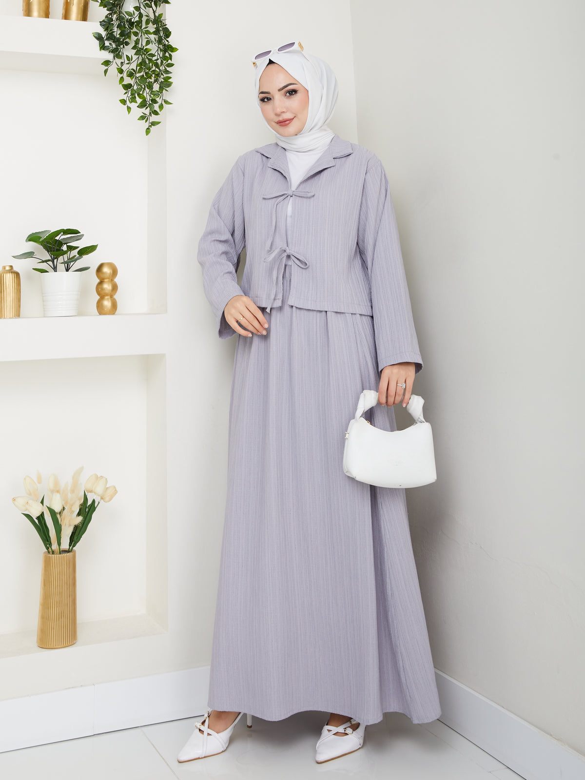 İki bağlamalı bürümcük kimono Etekli Takım