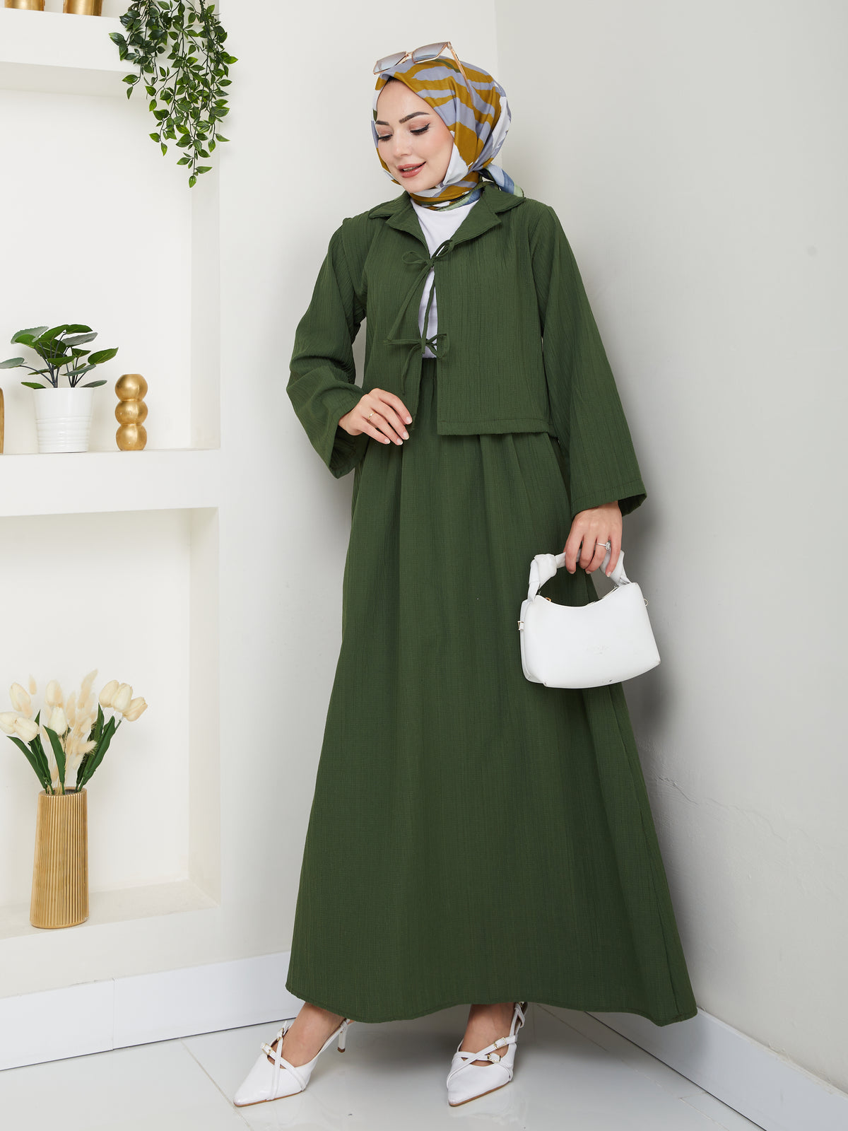 İki bağlamalı bürümcük kimono Etekli Takım
