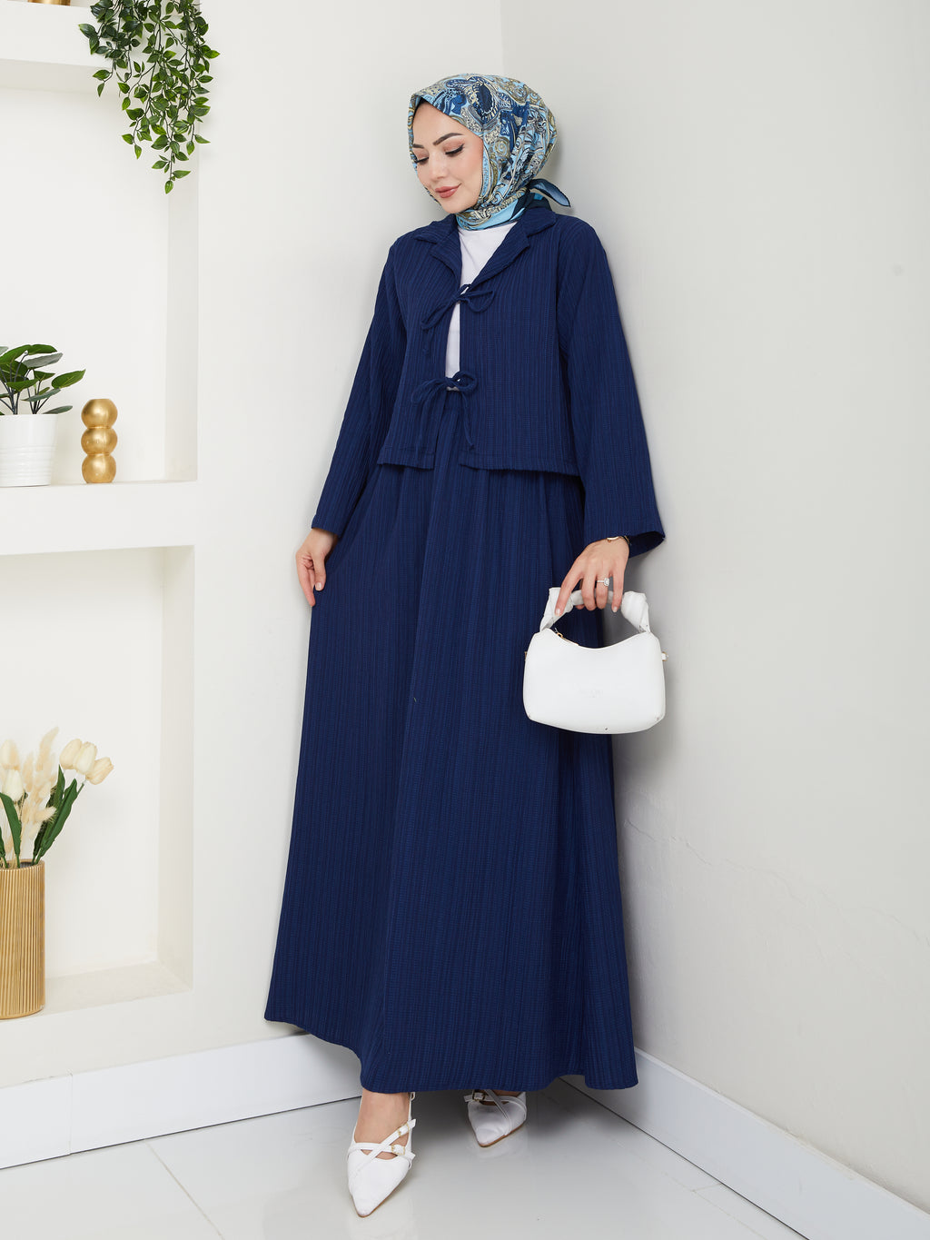 İki bağlamalı bürümcük kimono Etekli Takım