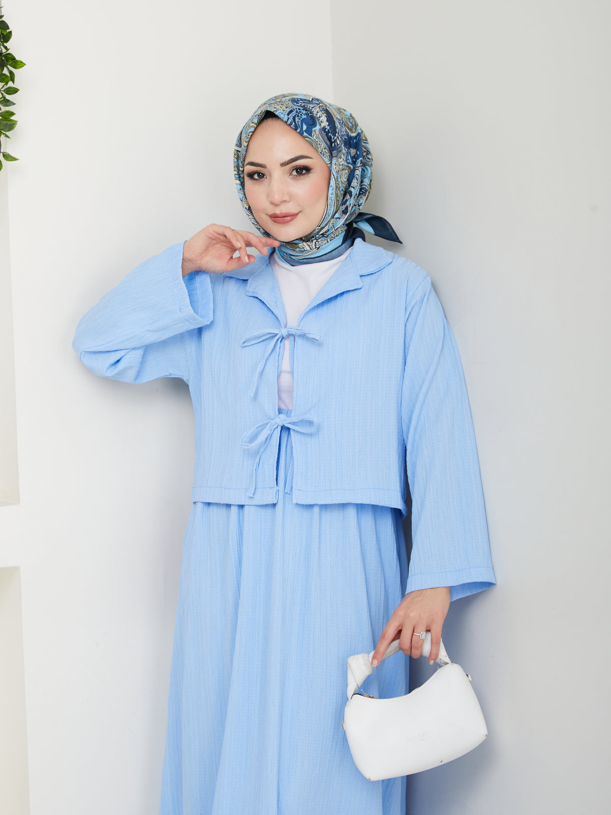İki bağlamalı bürümcük kimono Etekli Takım