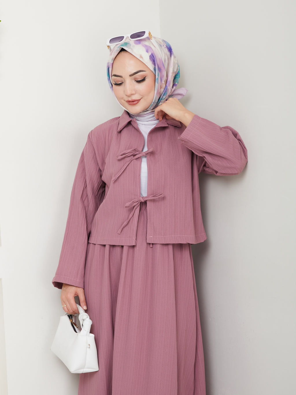 İki bağlamalı bürümcük kimono Etekli Takım