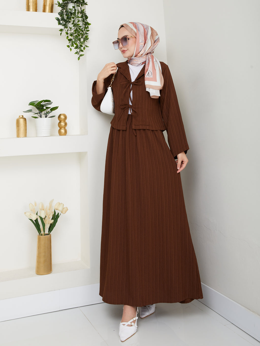 İki bağlamalı bürümcük kimono Etekli Takım